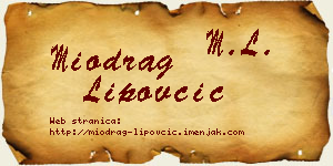 Miodrag Lipovčić vizit kartica